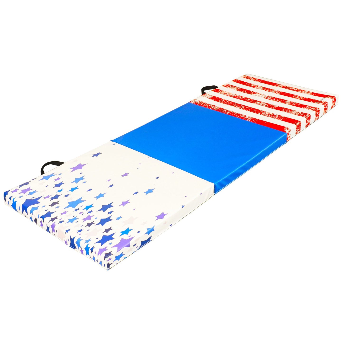 BalanceFrom Fitness GoGym 6x2ft Folding 3 Panel Exercise Mat, Red/White/Blue