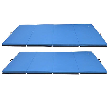 BalanceFrom Fitness 120x48in All Purpose Folding Gymnastics Mat, Blue (2 Pack)