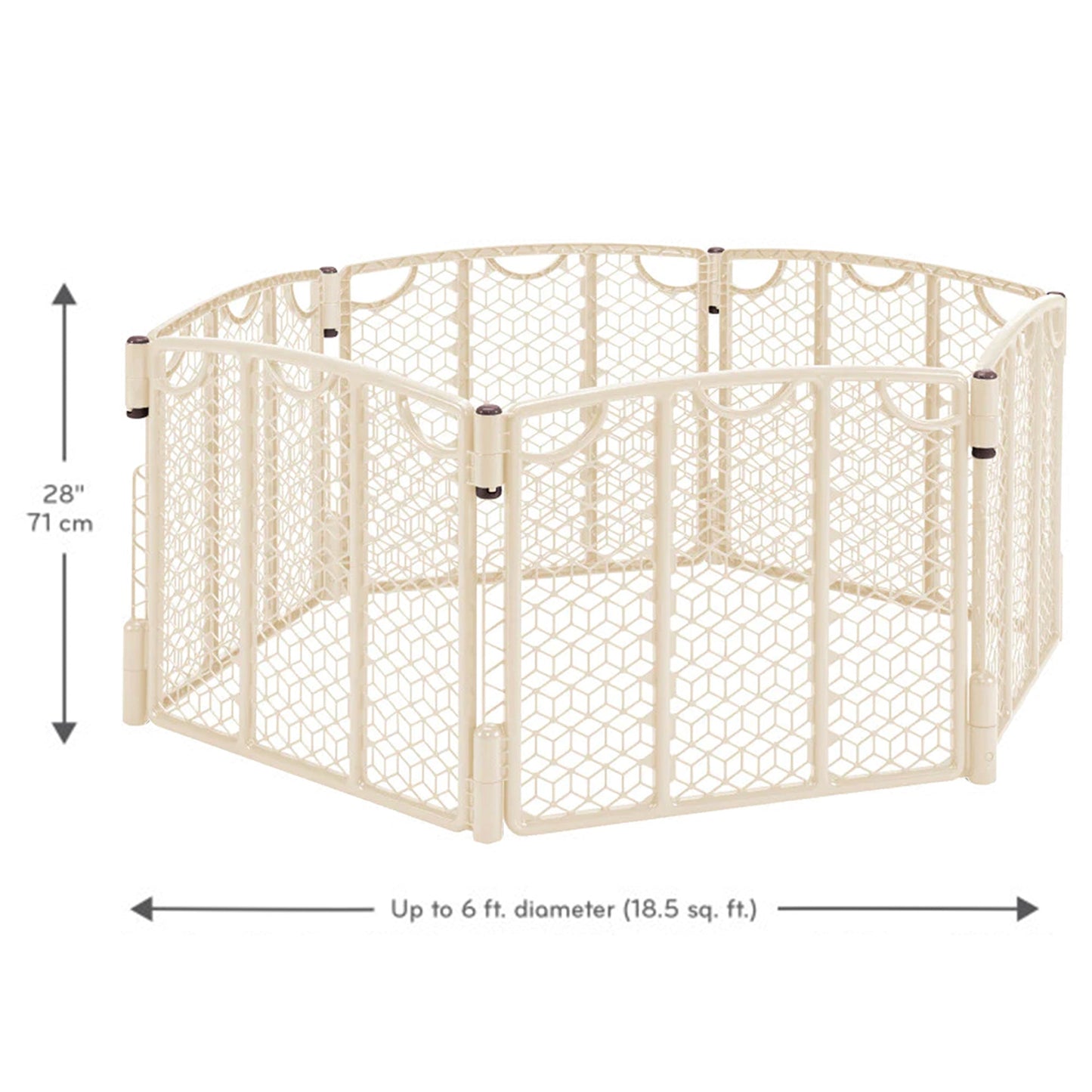 Evenflo Indoor/Outdoor Adjustable Portable Play Yard Area w/Lawn Stakes, Cream