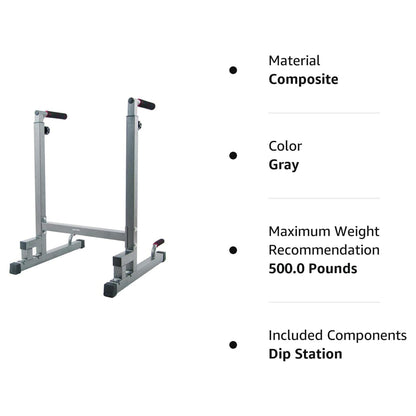 BalanceFrom Multi Function Home Gym Exercise Dip Stand, 500lb Capacity, Gray