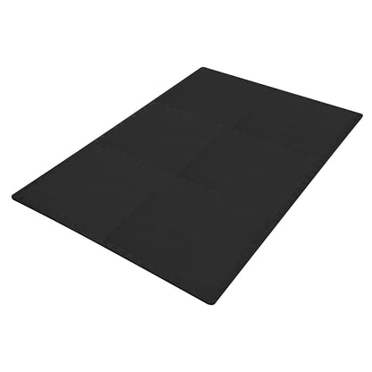 BalanceFrom Fitness 24 Sq Ft Interlocking EVA Foam Exercise Mat Tiles, Black