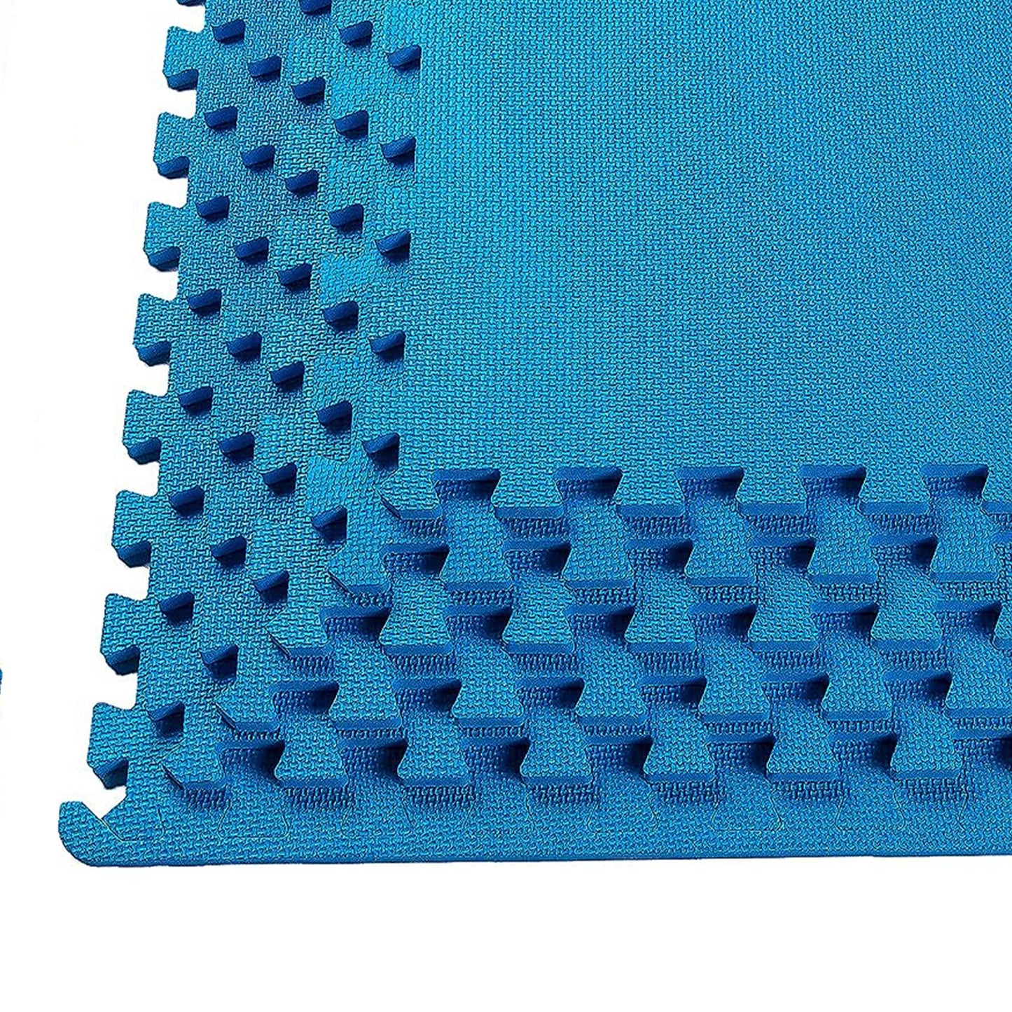 BalanceFrom Fitness 24 Sq Ft Interlocking EVA Foam Exercise Mat Tiles, Blue