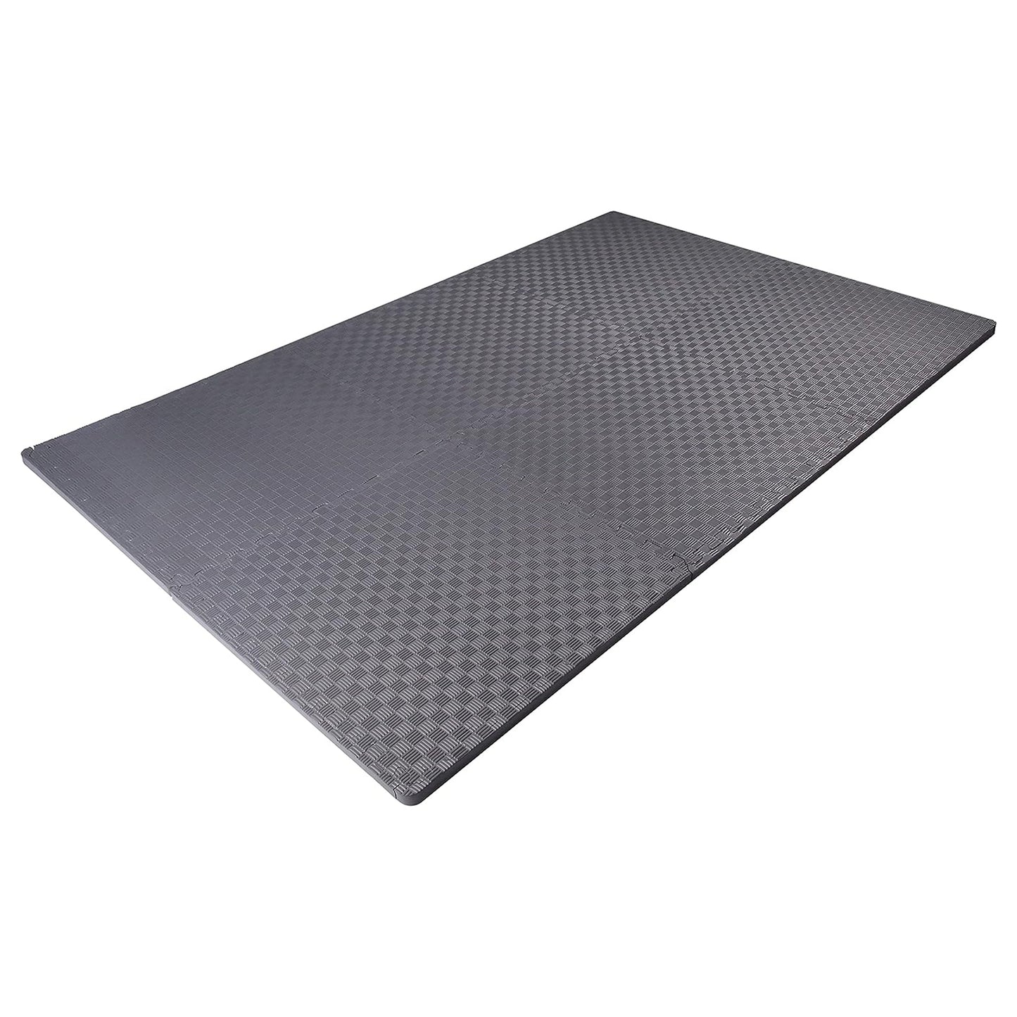 BalanceFrom Fitness 24 Sq Ft Interlocking EVA Foam Exercise Mat Tiles, Gray