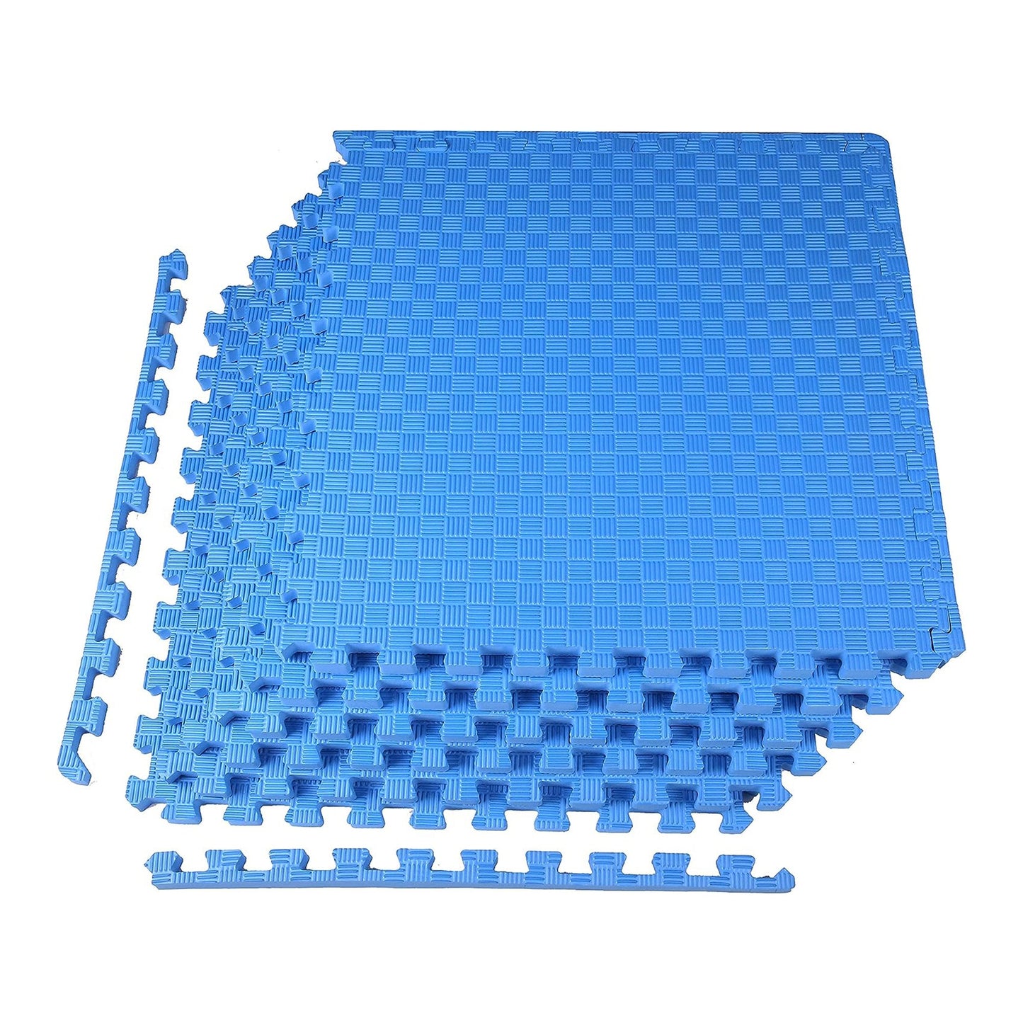 BalanceFrom Fitness 24 Sq Ft Interlocking EVA Foam Exercise Mat Tiles, Blue