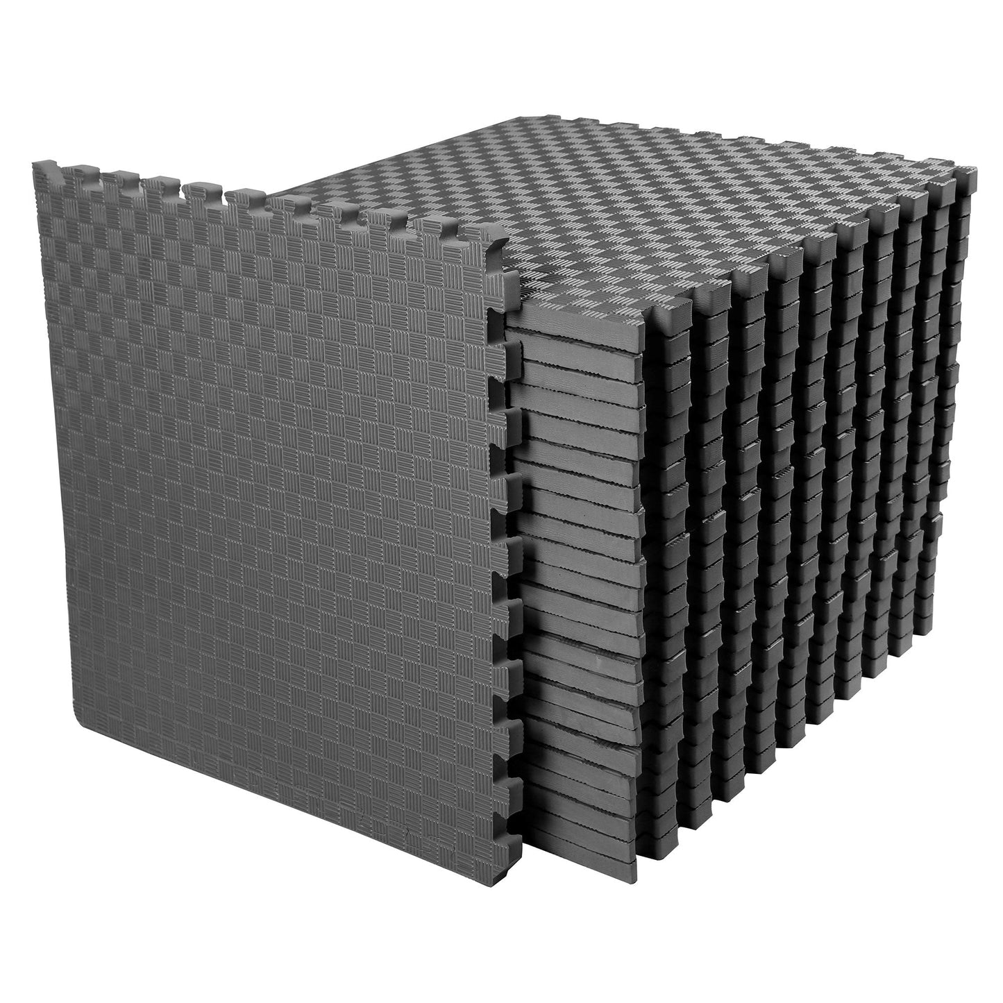 BalanceFrom Fitness 72 Sq Ft Interlocking EVA Foam Exercise Mat Tiles, Gray