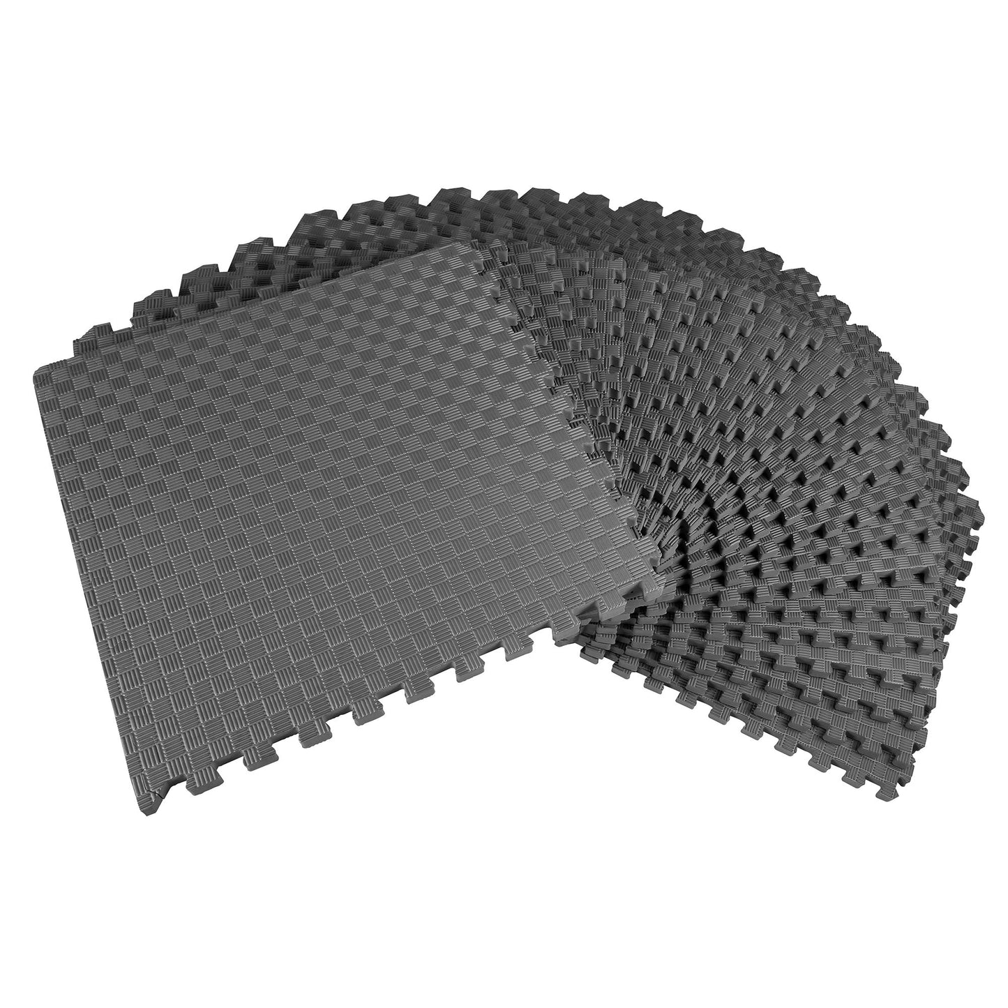 BalanceFrom Fitness 72 Sq Ft Interlocking EVA Foam Exercise Mat Tiles, Gray