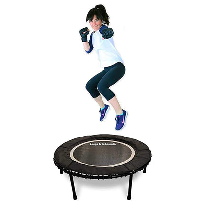 LEAPS & REBOUNDS 48" Adjustable Stability Bar with 48" Fitness Trampoline, Gray