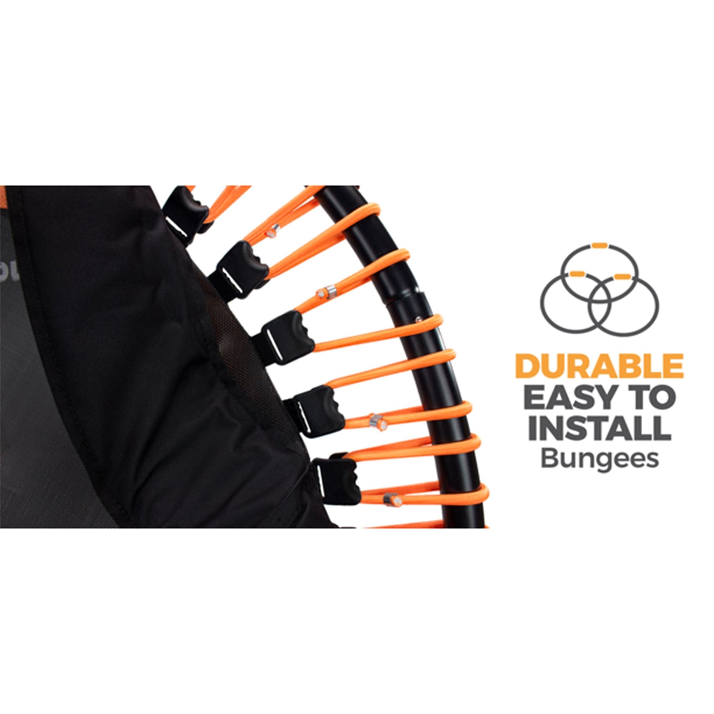 LEAPS & REBOUNDS 40" Adjustable Stability Bar w/ 40" Fitness Trampoline, Orange