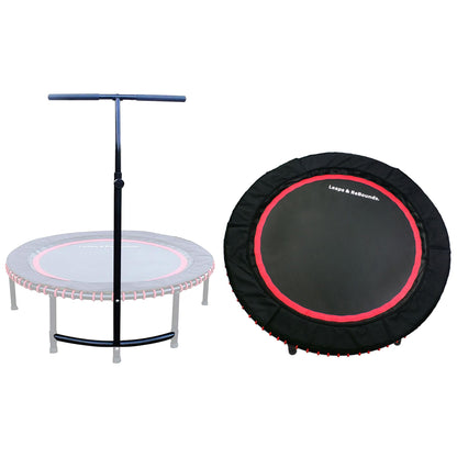 LEAPS & REBOUNDS 40" Adjustable Stability Bar with 40" Fitness Trampoline, Red