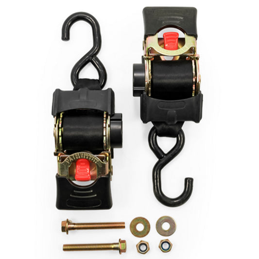 Camco 50030 Retractable Transom Tie Down Bolt On Straps, 2" x 5.5' (2 Straps)