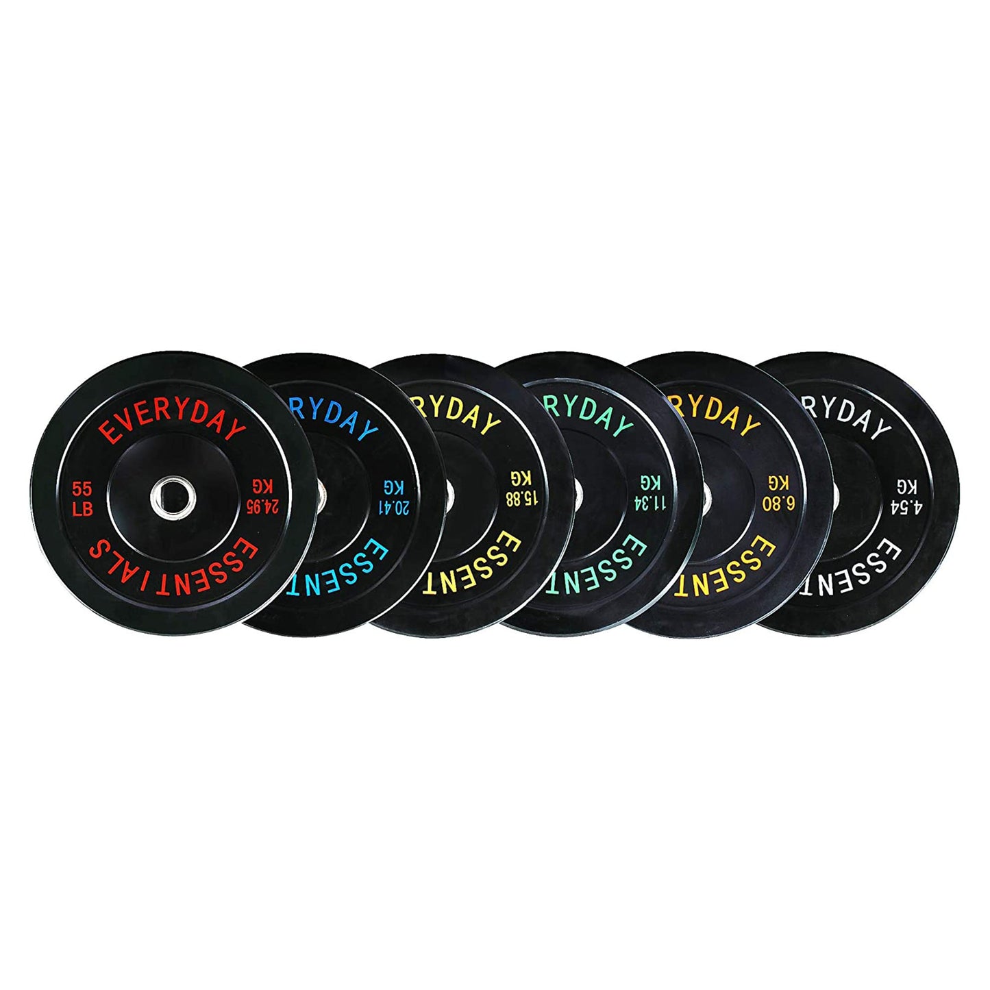 BalanceFrom Fitness 160 Pound Olympic Bumper Strength Training Weight Plate Set