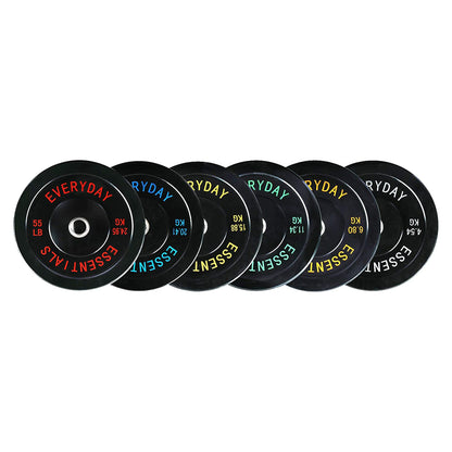 BalanceFrom Fitness 160 Pound Olympic Bumper Strength Training Weight Plate Set