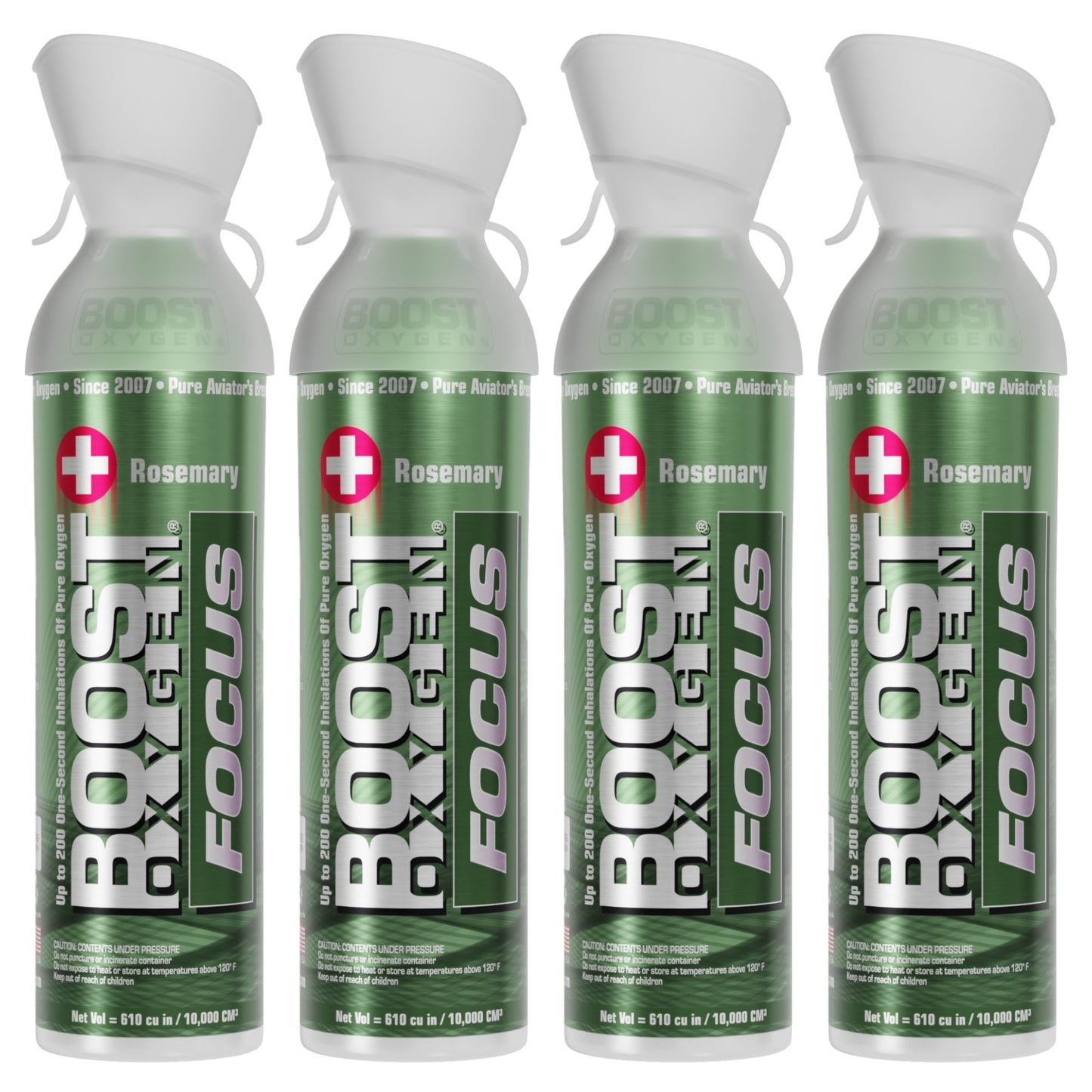 Boost Oxygen Think Tank Natural Portable 10 L Canned Oxygen, Rosemary (4 Pack)