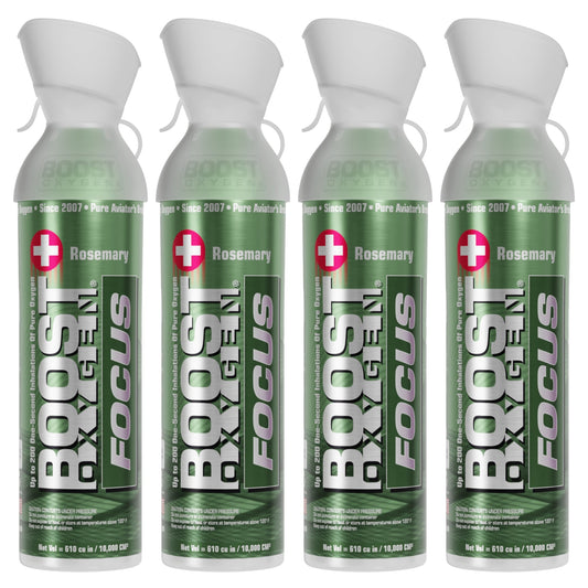 Boost Oxygen Think Tank Natural Portable 10 L Canned Oxygen, Rosemary (4 Pack)