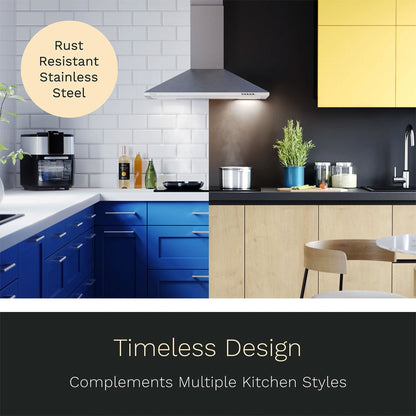 hOmeLabs 30 Inch Stainless Steel Wall Mount Range Hood Exhaust Fan for Kitchen