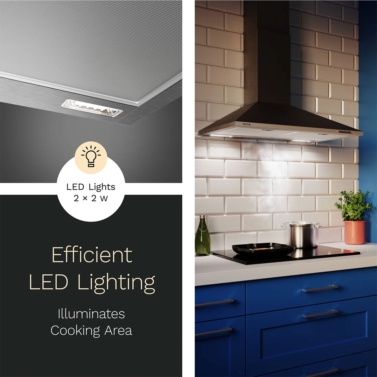 hOmeLabs 30 Inch Stainless Steel Wall Mount Range Hood Exhaust Fan for Kitchen