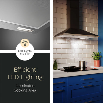 hOmeLabs 30 Inch Stainless Steel Wall Mount Range Hood Exhaust Fan for Kitchen