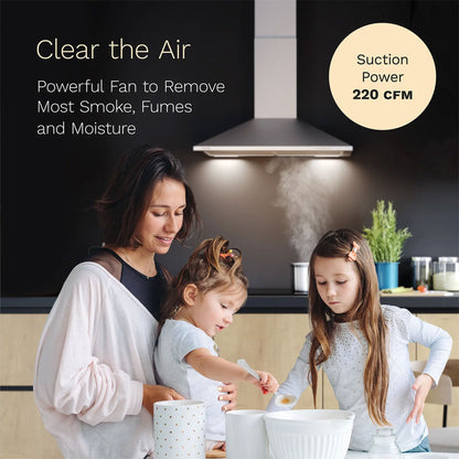 hOmeLabs 30 Inch Stainless Steel Wall Mount Range Hood Exhaust Fan for Kitchen