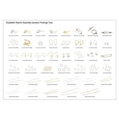 Bead Storage Solutions Elizabeth Ward 1,111pc Assorted Jewelry Findings Tray