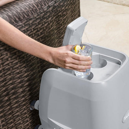 Bestway SaluSpa St Moritz AirJet Inflatable Hot Tub w/ EnergySense Cover, Brown