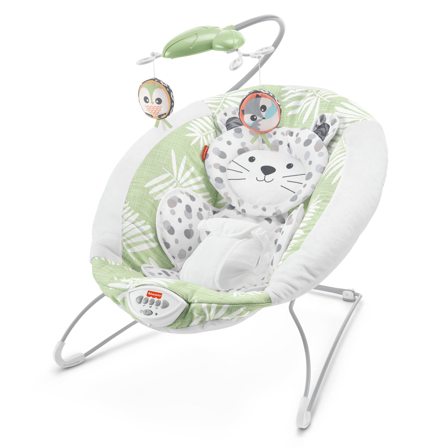 Fisher-Price Snow Leopard Deluxe Baby Bouncer with Soothing Sounds & Vibrations