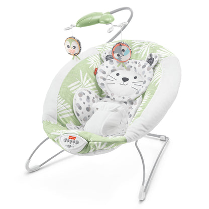 Fisher-Price Snow Leopard Deluxe Baby Bouncer with Soothing Sounds & Vibrations