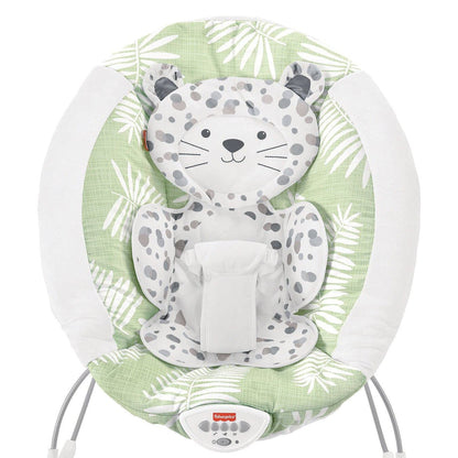 Fisher-Price Snow Leopard Deluxe Baby Bouncer with Soothing Sounds & Vibrations