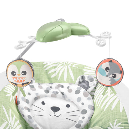 Fisher-Price Snow Leopard Deluxe Baby Bouncer with Soothing Sounds & Vibrations