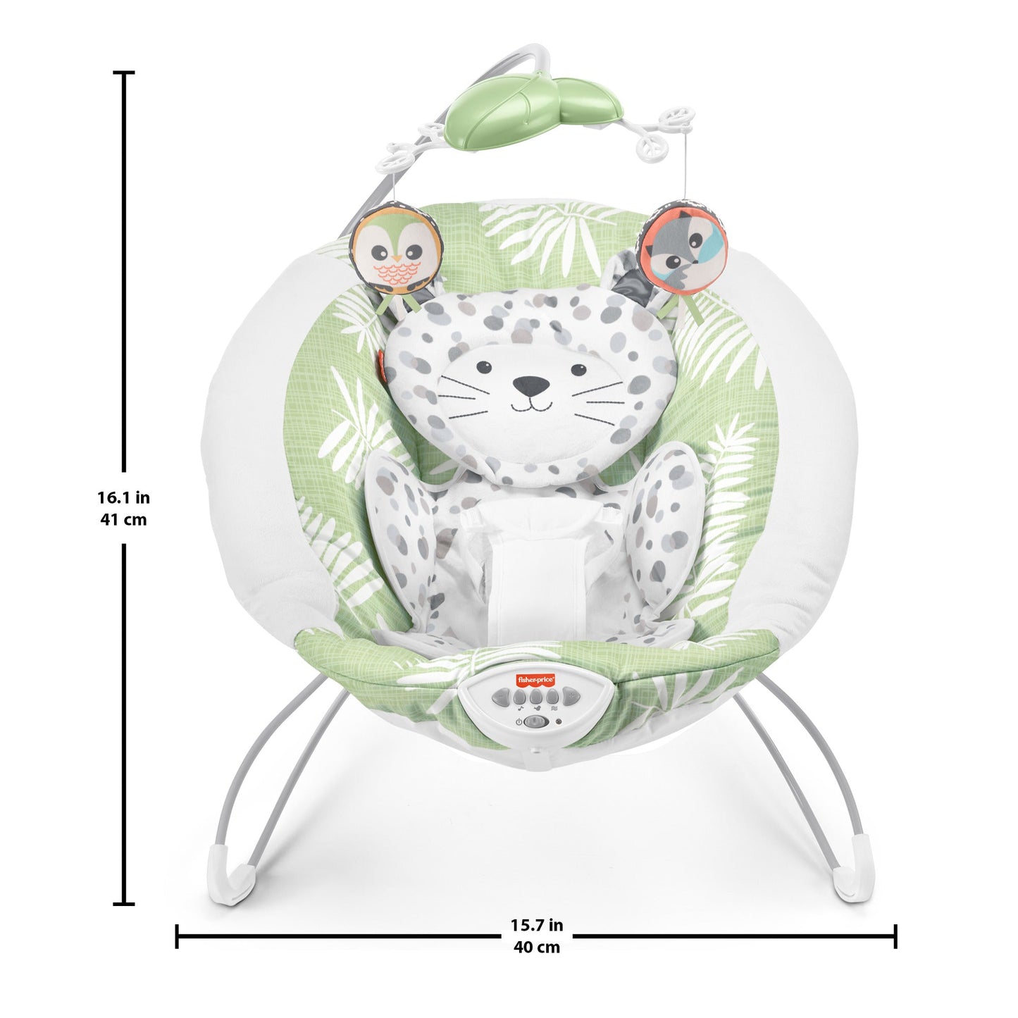 Fisher-Price Snow Leopard Deluxe Baby Bouncer with Soothing Sounds & Vibrations