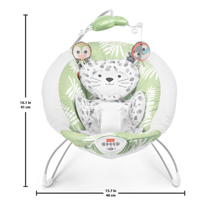 Fisher-Price Snow Leopard Deluxe Baby Bouncer with Soothing Sounds & Vibrations