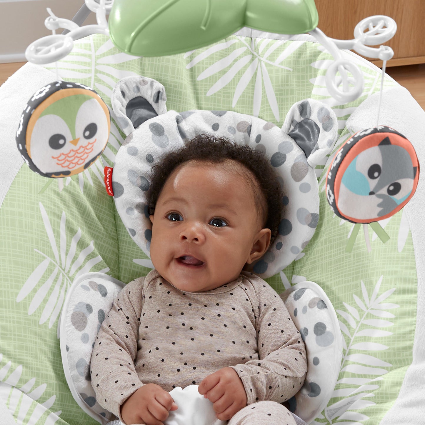 Fisher-Price Snow Leopard Deluxe Baby Bouncer with Soothing Sounds & Vibrations