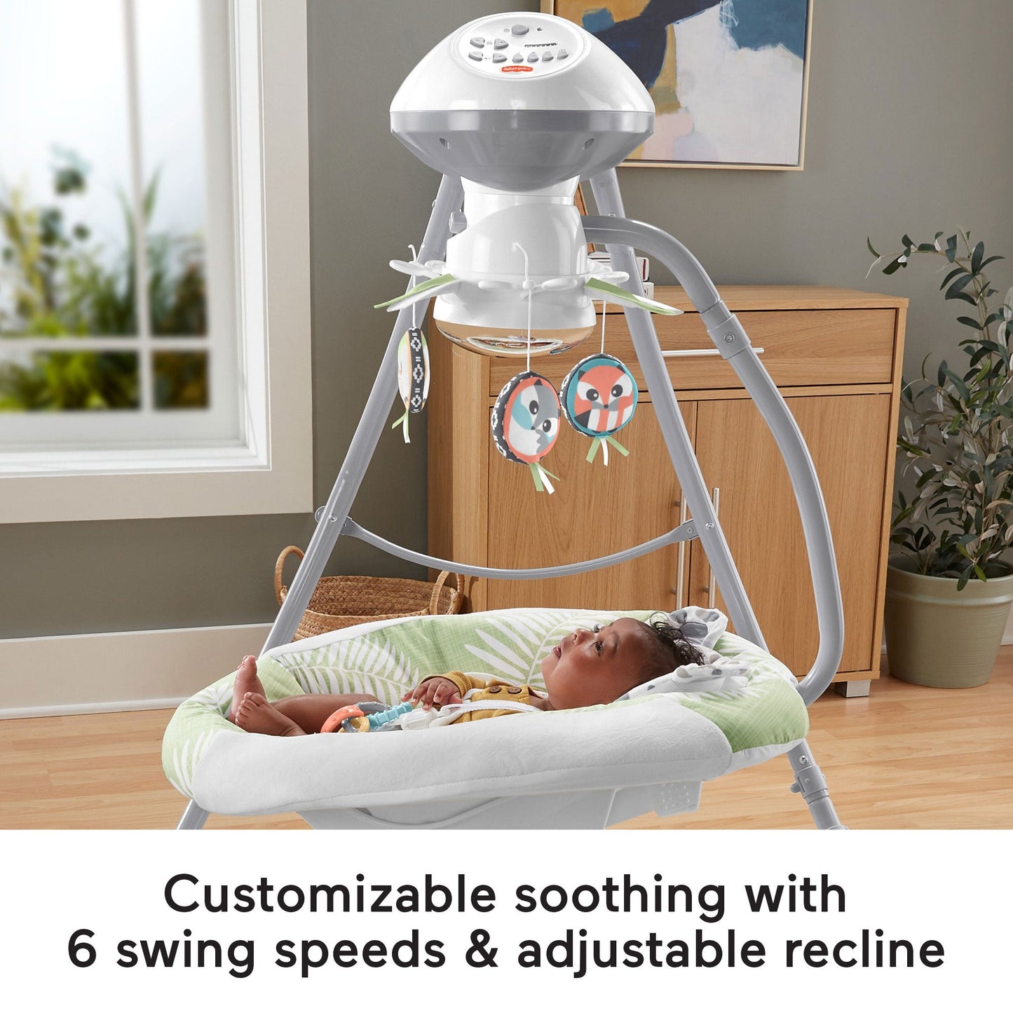 Fisher-Price Snow Leopard Baby Dual Motion Swing with Sounds & Motorized Mobile