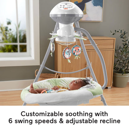 Fisher-Price Snow Leopard Baby Dual Motion Swing with Sounds & Motorized Mobile
