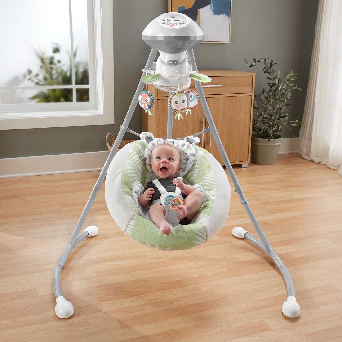Fisher-Price Snow Leopard Baby Dual Motion Swing with Sounds & Motorized Mobile