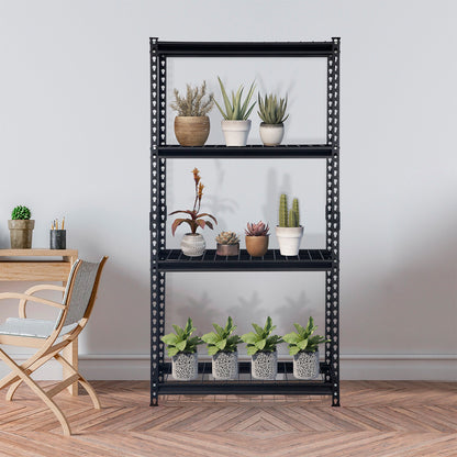 Pachira 30"W x 60"H 4 Shelf Steel Shelving for Home and Office Organizing, Black