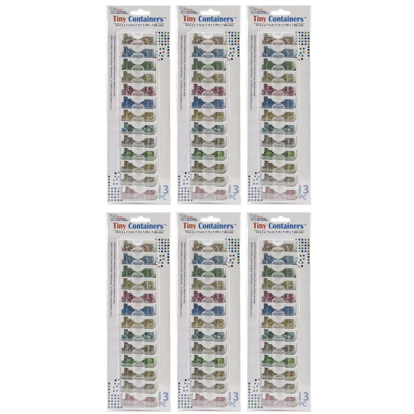 Elizabeth Ward Bead Storage Solutions 13 Piece Craft Storage Containers (6 Pack)