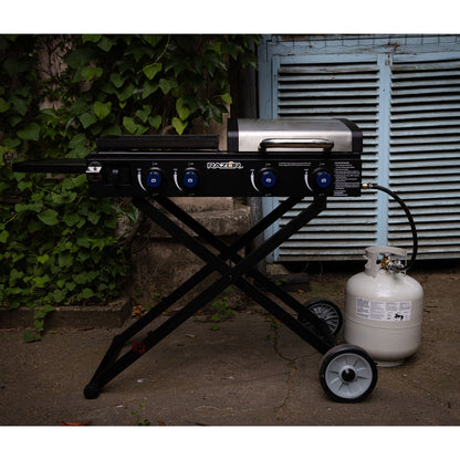 Razor Griddle Portable 4 Burner 40,000 BTU Gas Grill and Griddle Cart with Lid