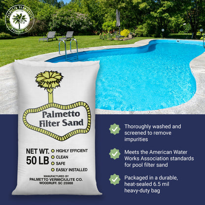 Palmetto 50lb Bag Natural Pool Filter Sand for Residential & Commercial, 2 Pack
