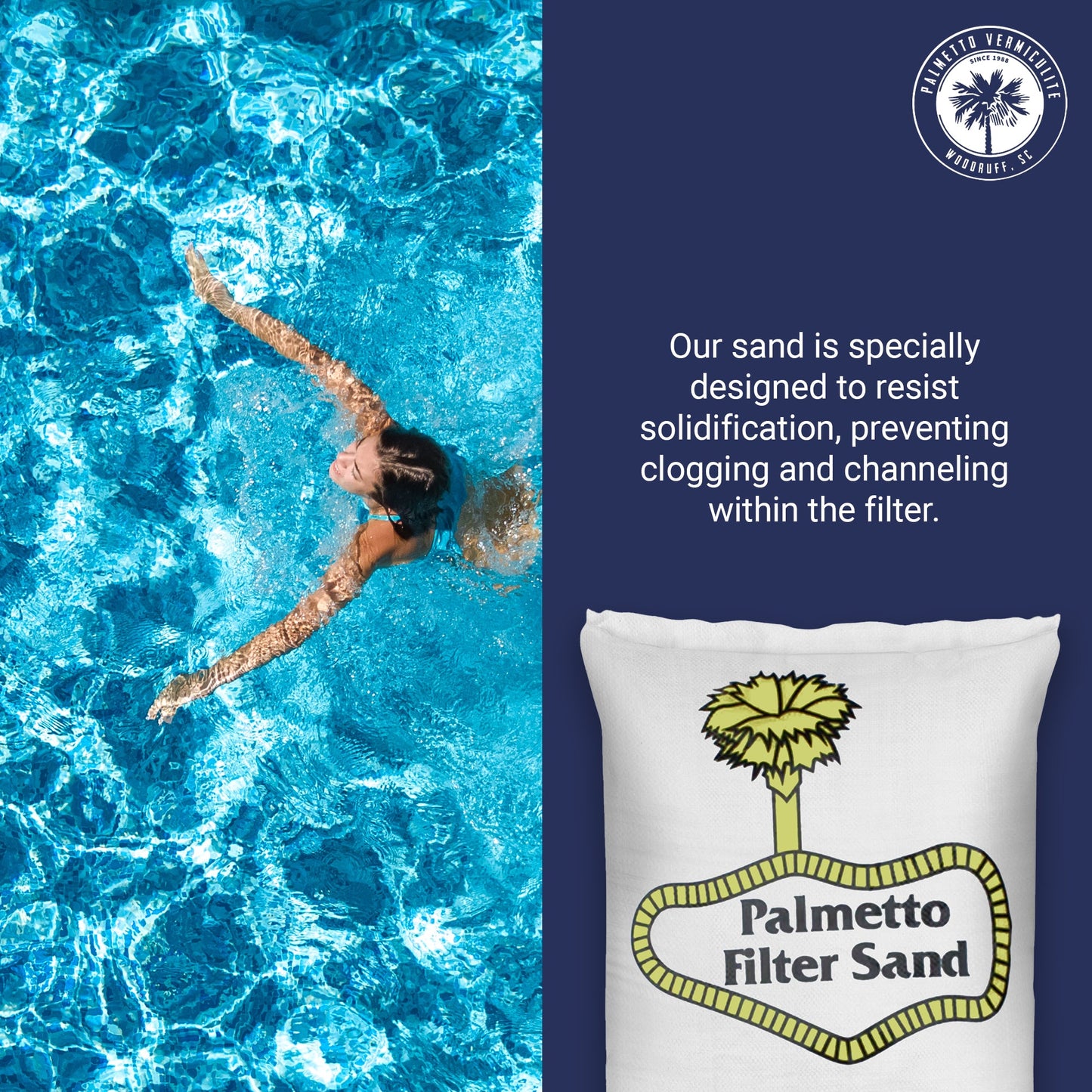 Palmetto 50lb Bag Natural Pool Filter Sand for Residential & Commercial, 4 Pack