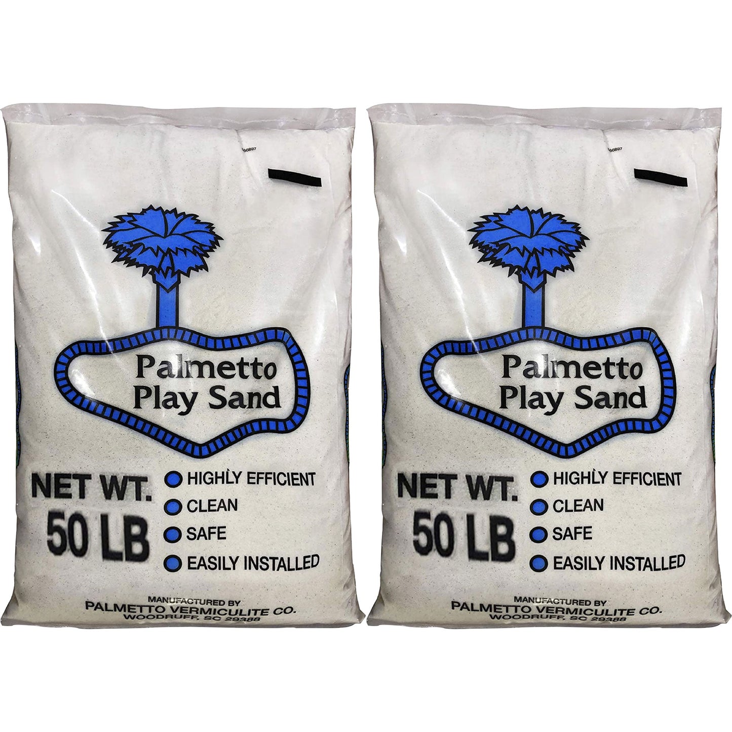 Palmetto 2 Pack Natural Play Sand for Sand Box, Play Areas, Home, 50 LB, Creme