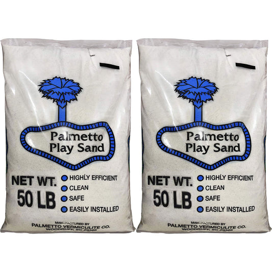 Palmetto 2 Pack Natural Play Sand for Sand Box, Play Areas, Home, 50 LB, Creme