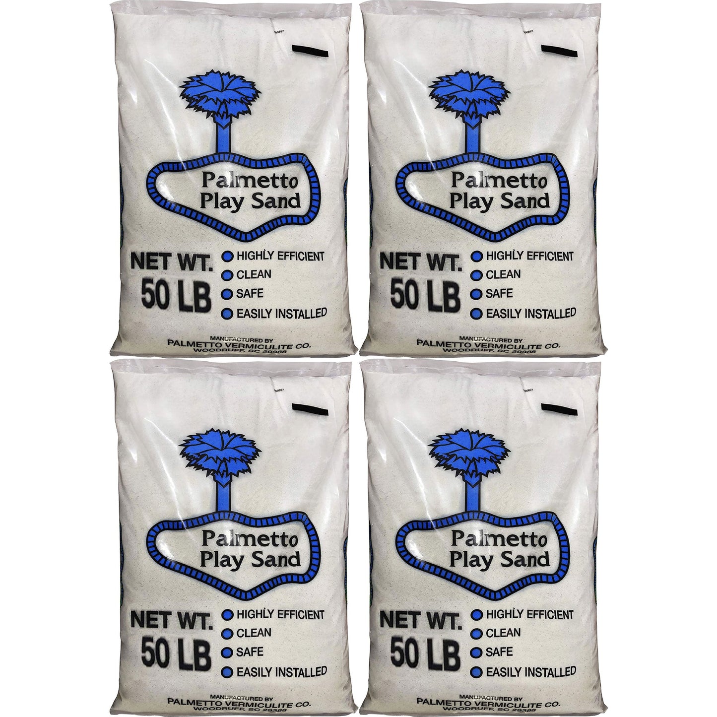 Palmetto Natural Play Sand for Sand Box & Play Areas, 50 Pounds, Creme (4 Pack)