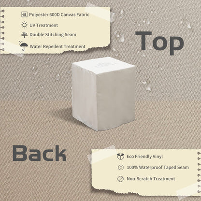 ESSENTIAL LOUNGER Fire Pit Propane Tank Cover Hideaway Table with Handles, White