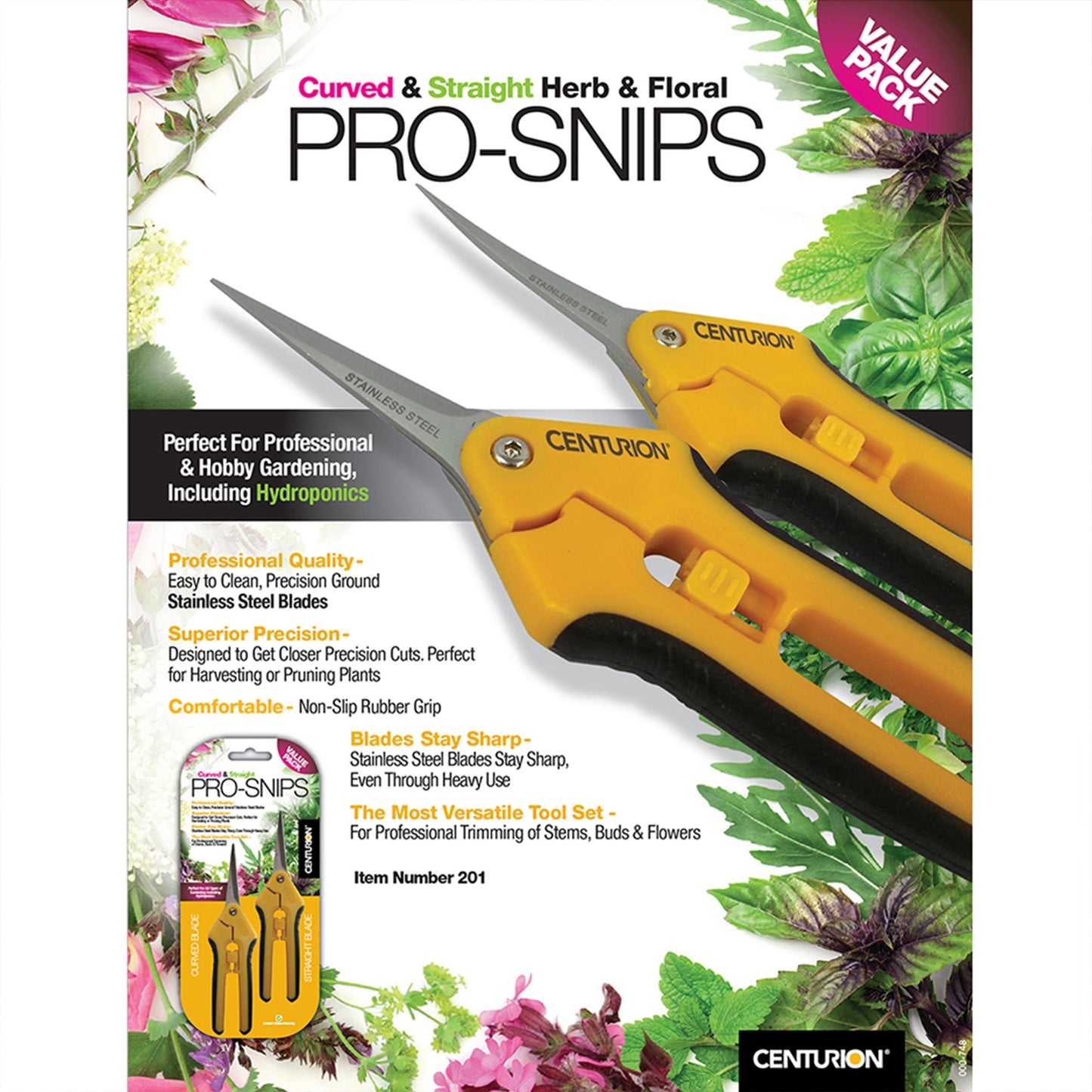 CENTURION Stainless Precision Snip Curved/Straight Pruning & Trimming Shear Set