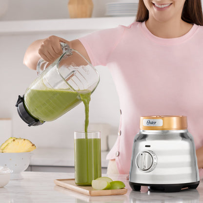 Oster Beehive Performance 3 Speed Blender with 1100 Watt Motor, Silver/Copper