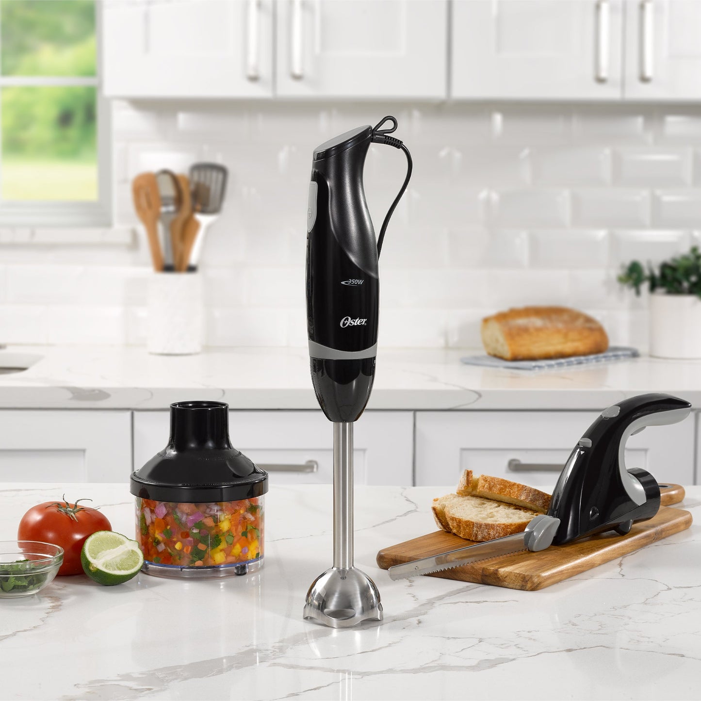 Oster Food Prep Kit w/ Immersion Blender, Electric Knife, & 2 Cup Mini Chopper