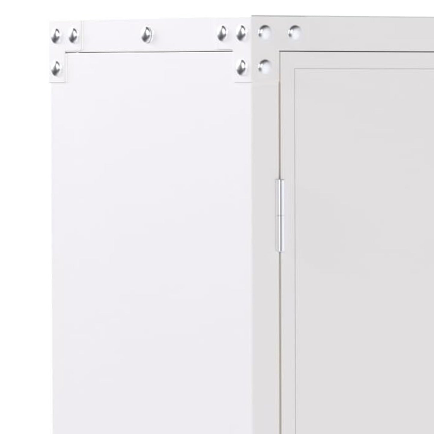 AOBABO Durable & Lockable Storage Cabinet w/Adjustable Shelves and Wheels, White