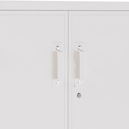 AOBABO Durable & Lockable Storage Cabinet w/Adjustable Shelves and Wheels, White