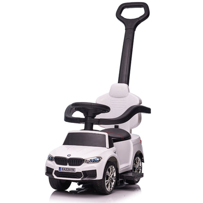Best Ride On Cars BMW 4 in 1 Ride On Push Car w/ Control Bar & LED Lights, White