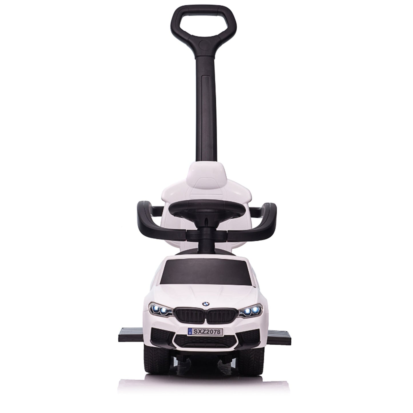 Best Ride On Cars BMW 4 in 1 Ride On Push Car w/ Control Bar & LED Lights, White